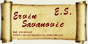 Ervin Savanović vizit kartica